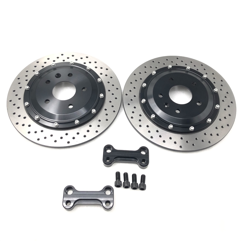 Drilled Slot Cast Iron Brake Disc Rear 330*12mm Aluminum Bell